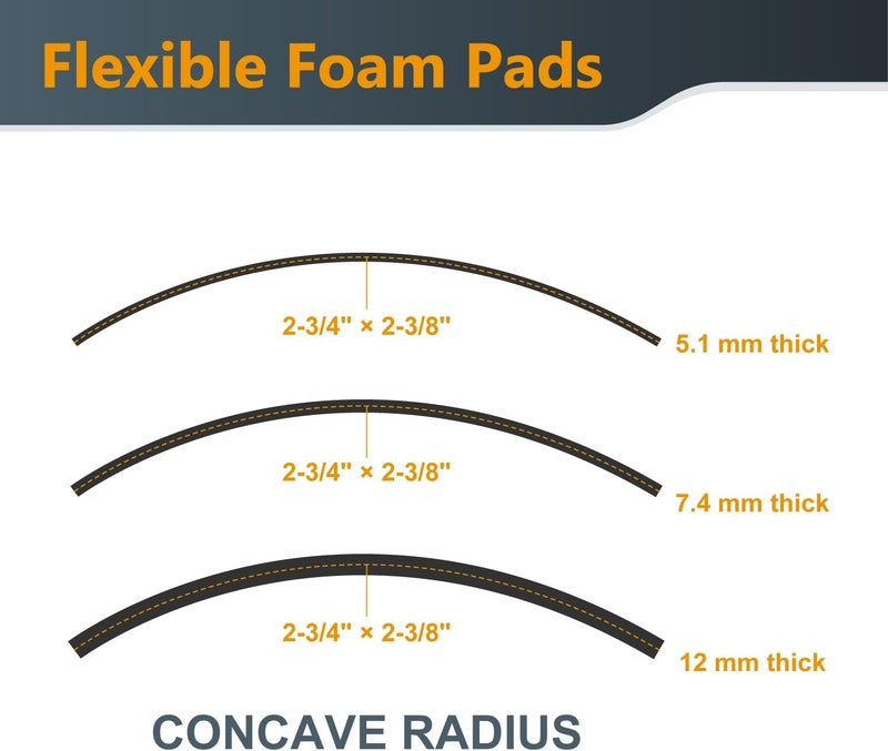 POWERTEC 71441 Flexible Contour Sanding Grips Set w/ 3 Flexible Foam Pads and 6 Profile Grips for Sanding Convex and Concave Profiles - Image 2