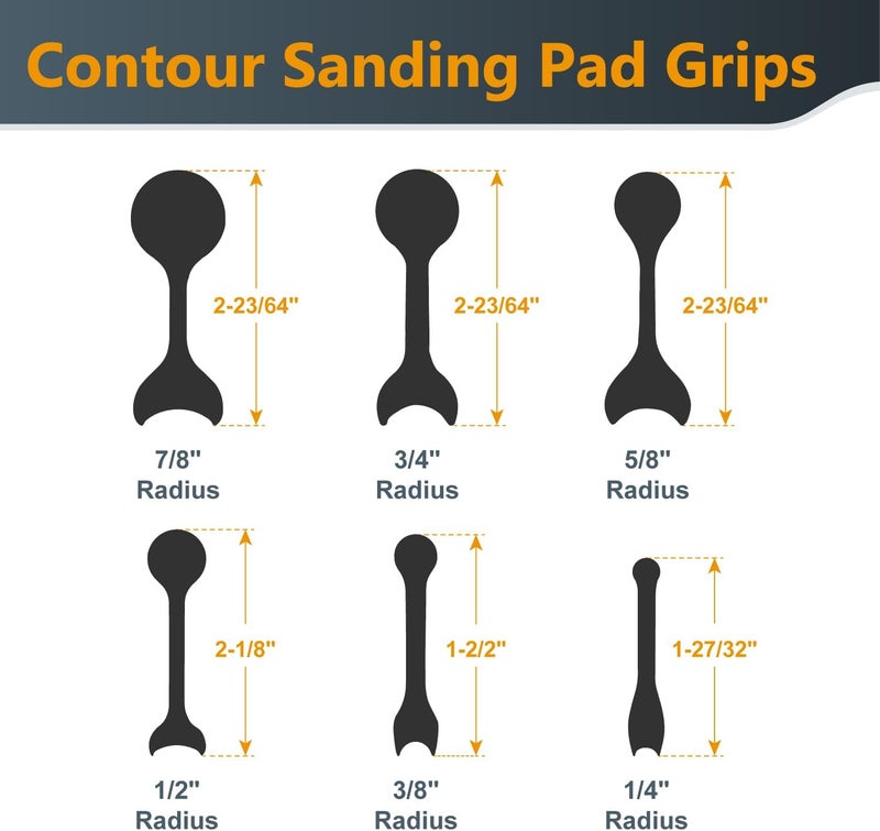 POWERTEC 71441 Flexible Contour Sanding Grips Set w/ 3 Flexible Foam Pads and 6 Profile Grips for Sanding Convex and Concave Profiles - Image 3