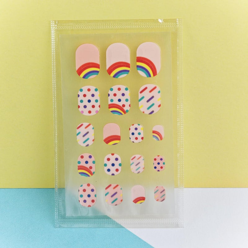 IHUKEIT Colorful Kid Nail Stickers Full Nail Wraps for Kids Girls Self Adhesive Nail Strips for Nail Art Decoration Fun Including Rainbow Cat Rabbit Flower Strawberry Heart Sun for Age 8 and Older (10 Sheets) - Image 3