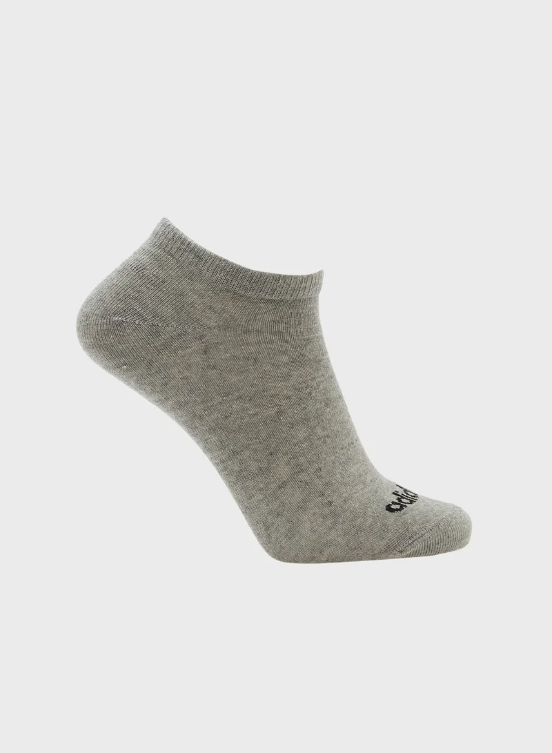 Adidas 3 Pack Thin Linear Low-Cut Socks
