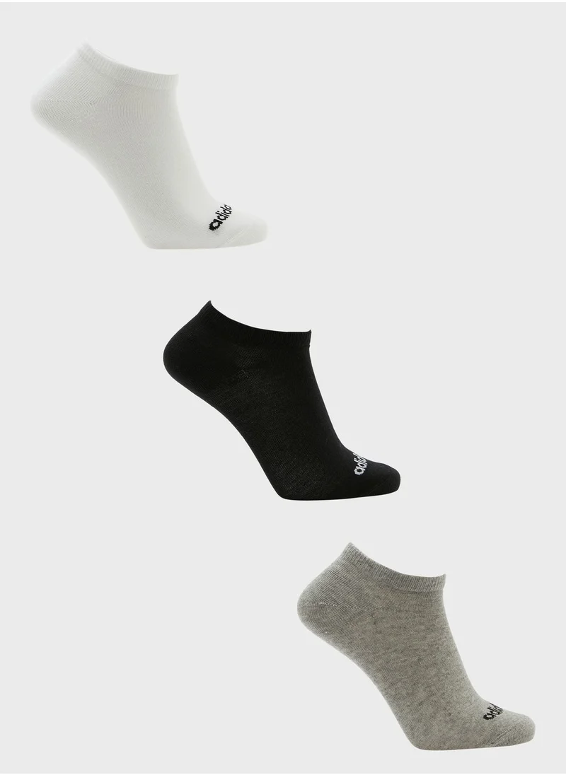 Adidas 3 Pack Thin Linear Low Socks