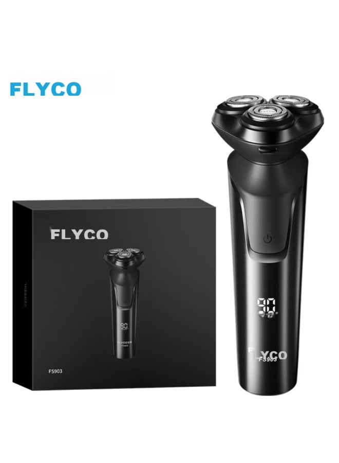 FLYCO ماكينة حلاقة كهربائية فليكوا للرجال، مشذّب لحية، شحن سريع Fs903، هدية عيد ميلاد، رأس السنة، عيد الحب للصديق، الزوج، الأب، والد الزوجة، دعم حكومي - Image 1