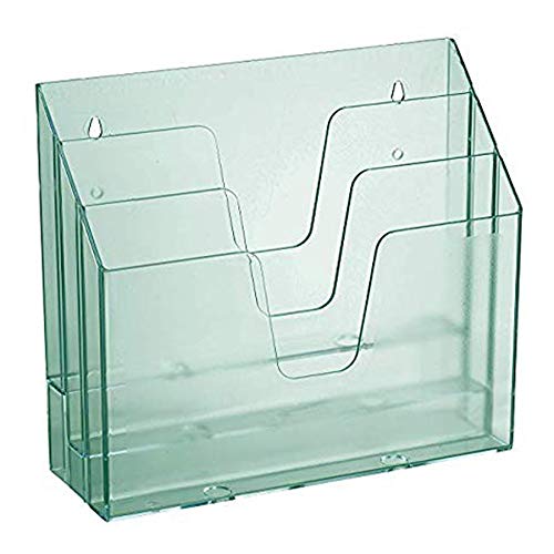 Acrimet Horizontal Triple File Folder Holder Organizer (Clear Green Color) - Image 1