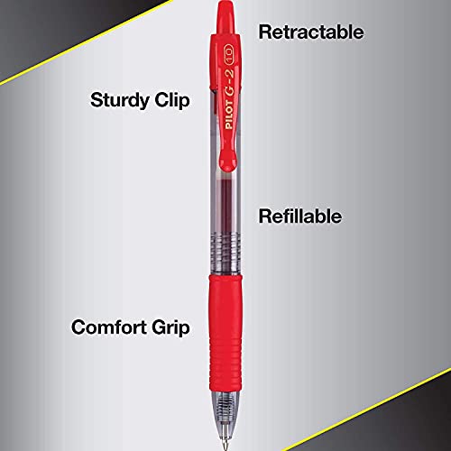 Pilot G2 Premium Gel Roller Pens, Bold Point 1 mm, Red Pens, Pack of 8 - Ideal for School, Journaling & Office Writing - Image 4