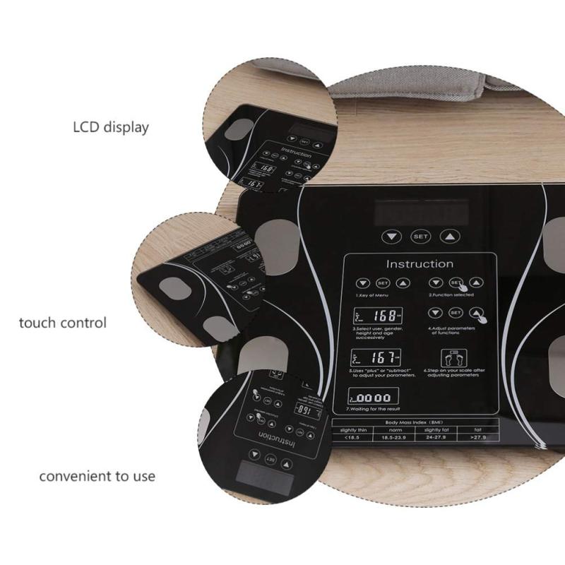 Smart Digital Bathroom Scale - 10 Physical Data LCD Display Touch Control Body Fat Scale for Home Health Monitoring Adults Kids - Image 4
