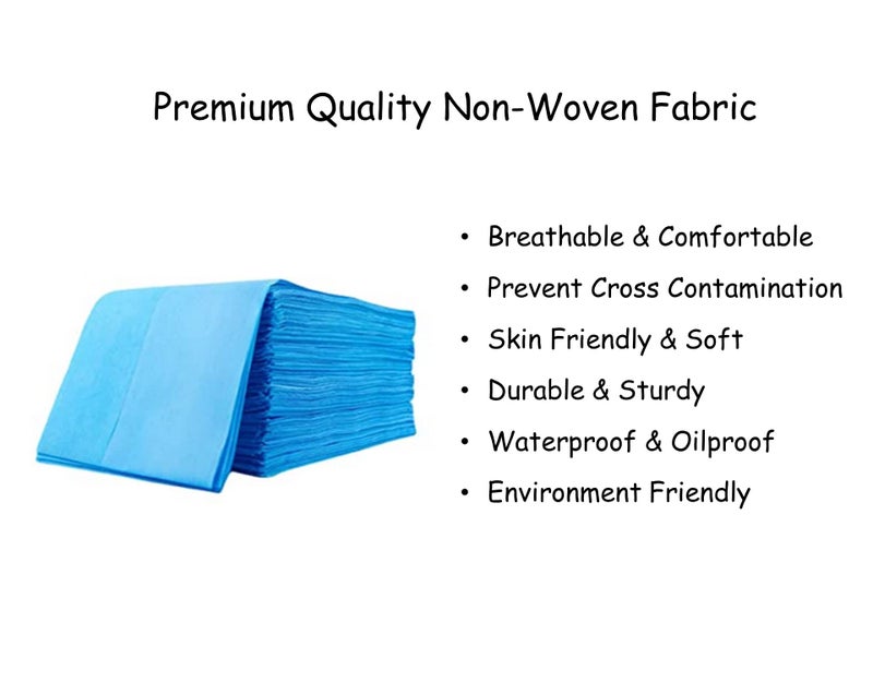 gypsy inc Gypsy 20 Pcs Non-Woven Disposable Bedsheet 32x 72 Inch - Medical Blue | Massage Table Sheet Protector | Elderly Care, Patients, Clinics, Hospitals | Thick Breathable, Waterproof & Oilproof Bed Cover - Image 3