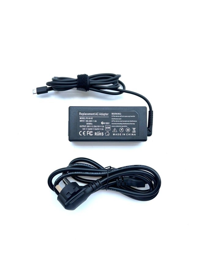 Laptop Charger 65W For Lenovo TYPE-C Dell Asus For Huawei For Xiaomi Power Adapter-Color:65w Smart Fast Charge