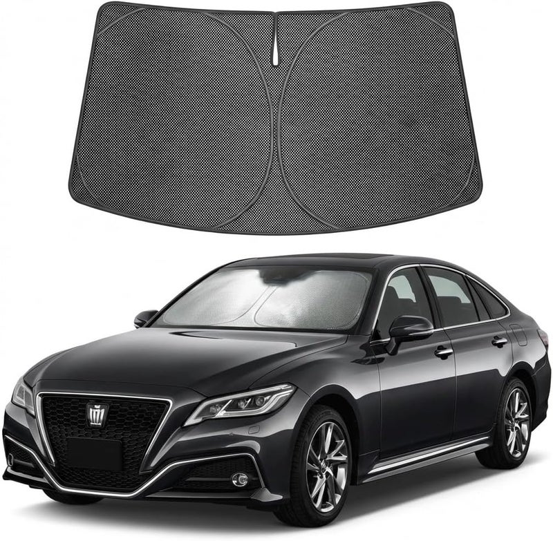 Proadsy ظل شمسي للزجاج الأمامي من مصمم خصيصًا لسيارة BMW Crown للأعوام 2023-2026، بلون أسود كريستالي، يحجب أشعة الشمس فوق البنفسجية والحرارة، قابل للطي، يحافظ على برودة السيارة أثناء ركنها في الصيف واستخدامها اليومي. - Image 1