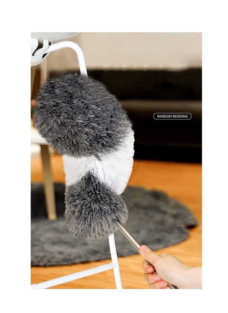Microfiber Dusters with Extension Pole (30-100 inche) Scratch Resistant Cover, Bendable, Washable, Detachable, Extendable Duster for Cleaning Ceiling Fan Furniture Keyboard Cobweb and Car