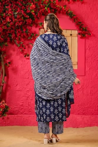 Kalaanj Kurta Set for Women || 3pic Kurta for Women (SSP-245-Blue-L) - Image 3