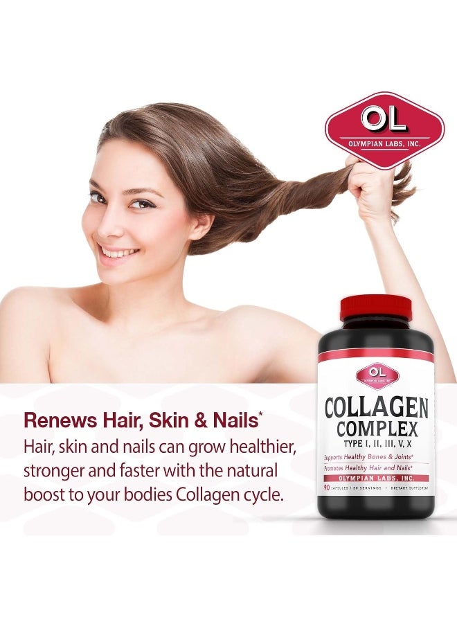 Olympian Labs Multi Collagen Complex Type I, Ii, Iii, V, X, Hair, Nails, Joint, Gut Health, 90 Caps, 30-Day Supply  - Image 4