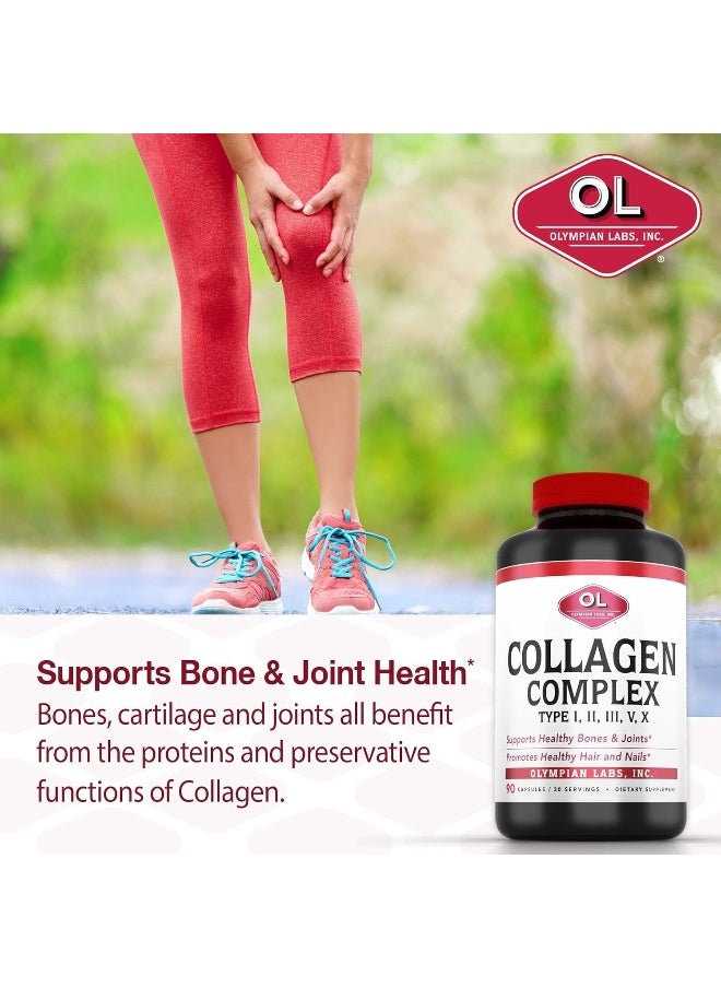 Olympian Labs Multi Collagen Complex Type I, Ii, Iii, V, X, Hair, Nails, Joint, Gut Health, 90 Caps, 30-Day Supply  - Image 3
