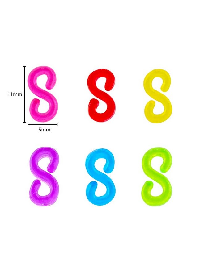 BangBoom 1600Pcs S Clips For Rubber Bands, Rubber Band Bracelet Hooks Clasps, Premium Rubber Connectors Refills, Handcrafts Diy Making Accessory Kit (Colorful)  - Image 2