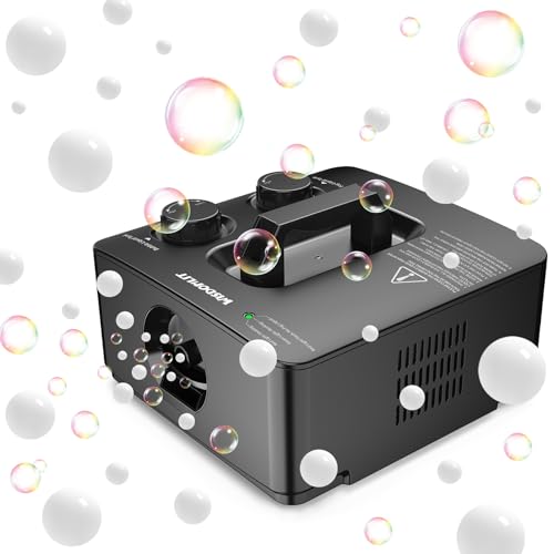 Wisdomlit Fog Bubble Machine 2in1 Smoke Bubble Maker 400W NoSpill Smoke Bubble Blower 8000 ColorfulFog Bubbles for Kids Toddlers Indoor Outdoor Birthday Party Black - Image 1