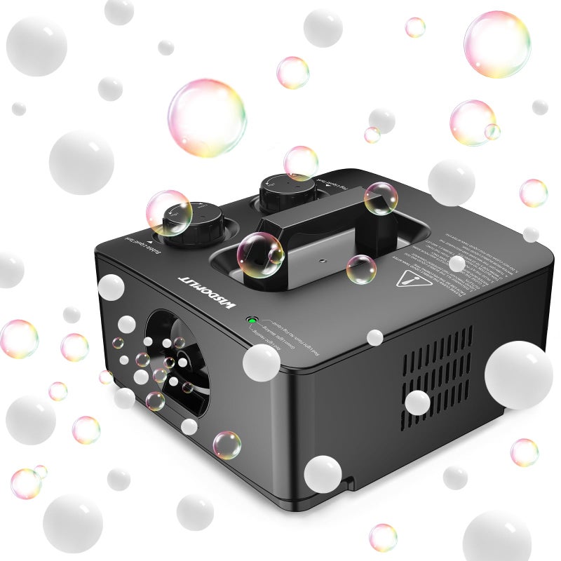 Wisdomlit Fog Bubble Machine 2in1 Smoke Bubble Maker 400W NoSpill Smoke Bubble Blower 8000 ColorfulFog Bubbles for Kids Toddlers Indoor Outdoor Birthday Party Black - Image 3