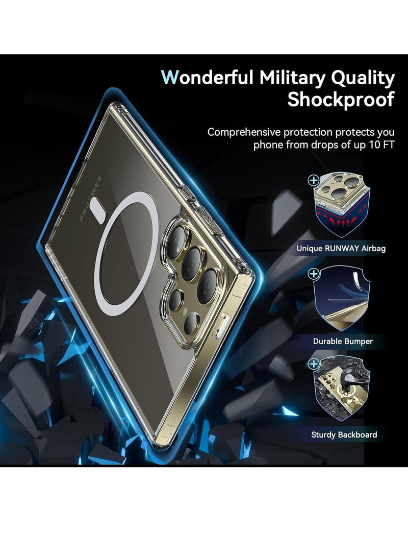 ELTRAZONE Samsung Galaxy S24 Ultra Case, Compatible for MagSafe with Screen Protector, Shockproof Military Protective, Scratch-Resistant Clear Back, Magnetic Phone Case for Samsung S24 Ultra, Clear - Image 4