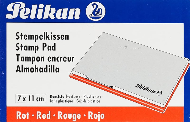 Pelikan Stamp Pad Plastic Case - 10.5x6.6 cm - Red - Image 2