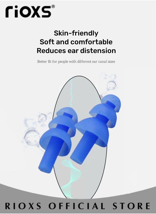 RIOXS Ear Plugs and Nose Clips Combo Set Soft Waterproof Silicone Swimming Nose Clips Ear Plugs Set Surfing Diving Swimming Accessories for Adults  - Image 2