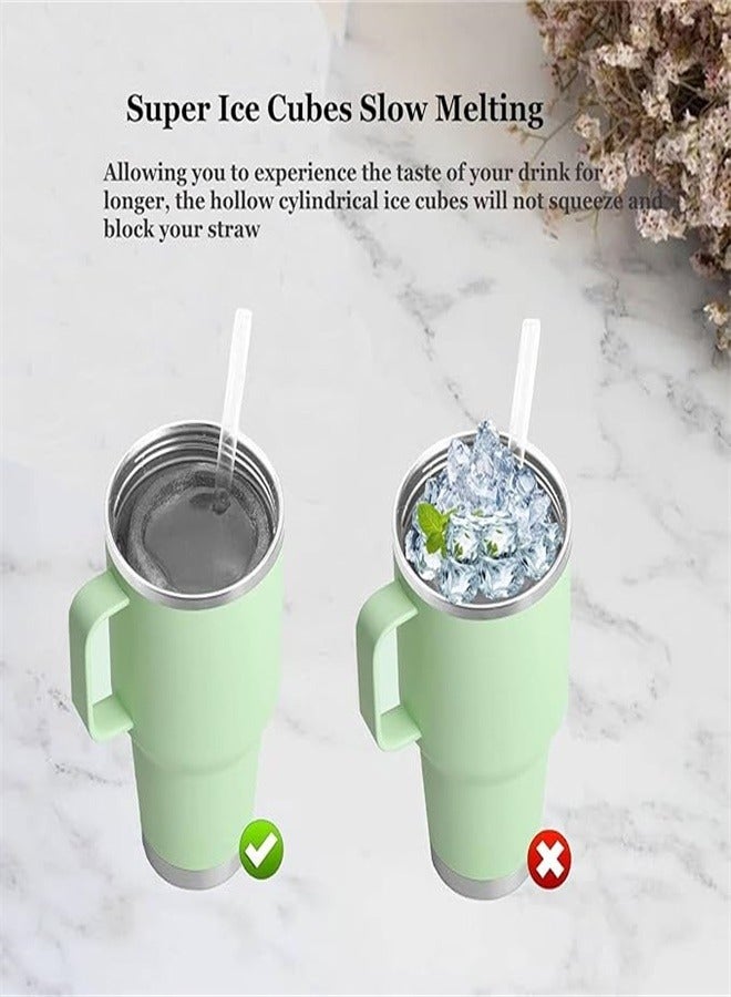 HomKawt Ice Cube Mold Silicone Ice Cube Tray for 20-30-40 oz Tumbler Cup, Slow Melting Ice Mold with Lid, Easy Release Ice Maker，Suitable for Beverages and Whiskey-Green - Image 5