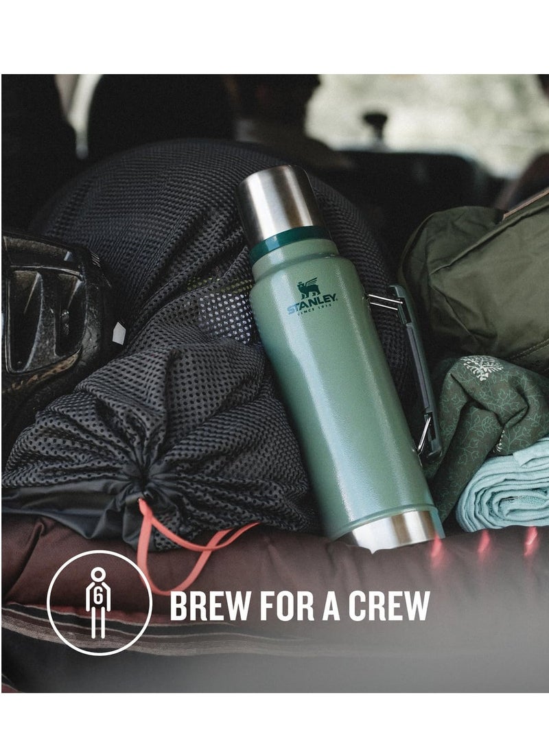 Stanley - Stanley Classic Legendary Bottle 1.9L / 2.0QT Hammertone Green – BPA FREE Stainless Steel Thermos | Hot for 45 Hours | Leakproof Lid Doubles as Cup | Dishwasher Safe - Image 1