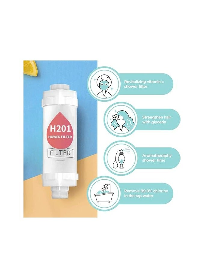 Vitamin C Shower Head Filter | Scented Bathing Shower Filter | Chlorine Removal Water Softener | Natural Vitamin C Shower Filter for Skin & Hair Care | Rose Scent | Easy Installation - Image 2