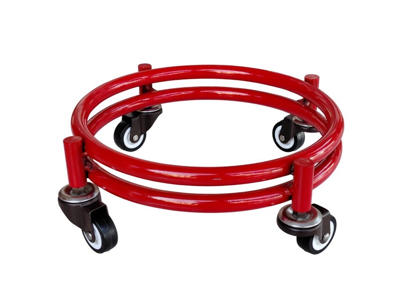 BIRDWING New Heavy Red Colour Steel LPG Gas Cylinder Trolley with Red Finish – Heavy 4-Wheel Stand for Kitchen (Red Heavy Gas Stand Lpg Cylinder Stand, Kitchen Gas Trolly - Image 1