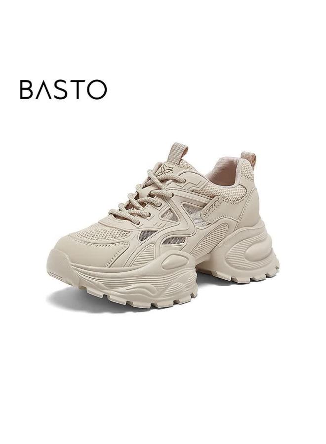 Basto 26 Spring Dad Sneakers Fashion Street Trend Height Increasing Casual Women's Shoes G8852am6 Apricot Color Size 38 - Image 1