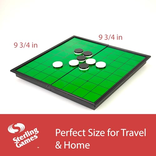 Sterling Games Othello Reversi Strategy Board Game 9.75 Inch Board with Folding Magnetic Board and Pieces for Home and Travel - Image 4