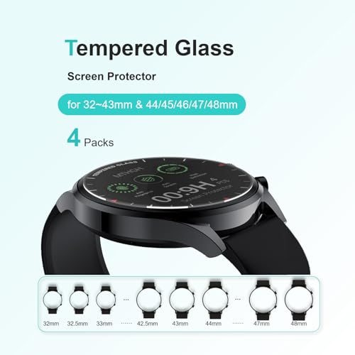 MTHGH 38mm(1.5inch) Diameter Screen Protector,(4 Pack) 9H Hardness Tempered Glass Screen Protector for Universal Round Watch with Anti-Scratch,Anti-Explosion,Bubble-Free,High-Definition - Image 3