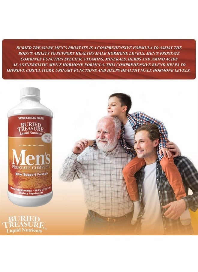 Buried Treasure - : Men's Prostate Complete - Natural Herbal Formula Supplement w/ Saw Palmetto, Pygeum Bark, & Stine Nettles to Support Healthy Urinary & Prostate Function - 16 oz - Image 1