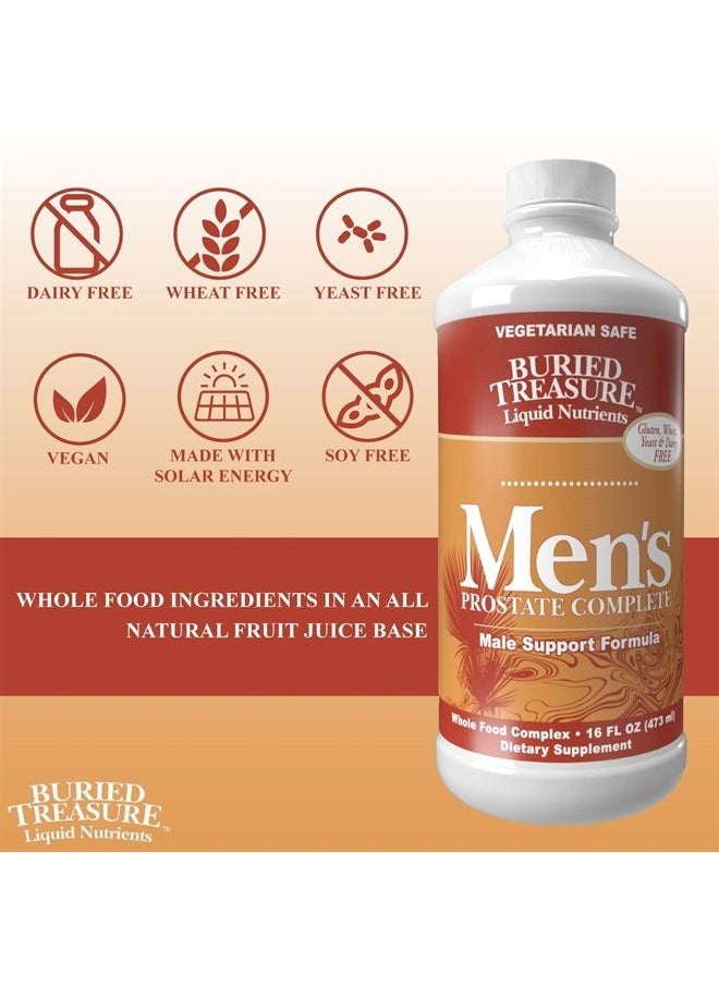 Buried Treasure - : Men's Prostate Complete - Natural Herbal Formula Supplement w/ Saw Palmetto, Pygeum Bark, & Stine Nettles to Support Healthy Urinary & Prostate Function - 16 oz - Image 1