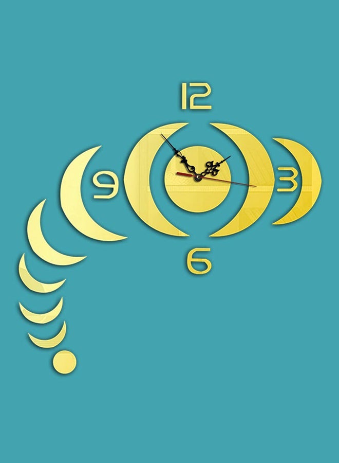 نيبمينينت 3D Arc Stripe Wall Clock With Sticker Gold 24x24inch - Image 2