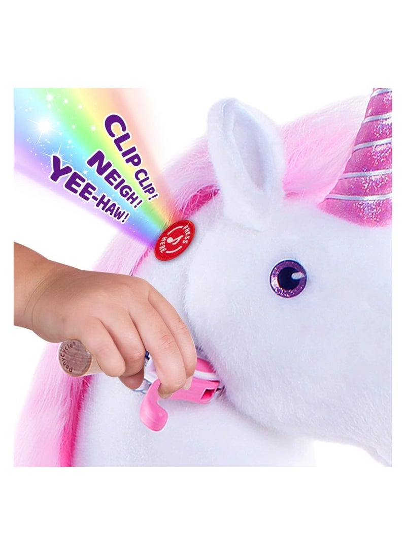 PonyCycle Official Licensed Kids Riding Horse Toy With Brake No Battery No Electricity Indoor and Outdoor best Gift for Kids 4 to 8 years - Medium Unicorn - Image 2
