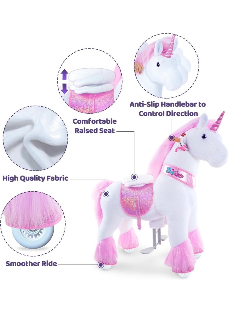 PonyCycle Official Licensed Kids Riding Horse Toy With Brake No Battery No Electricity Indoor and Outdoor best Gift for Kids 4 to 8 years - Medium Unicorn - Image 3