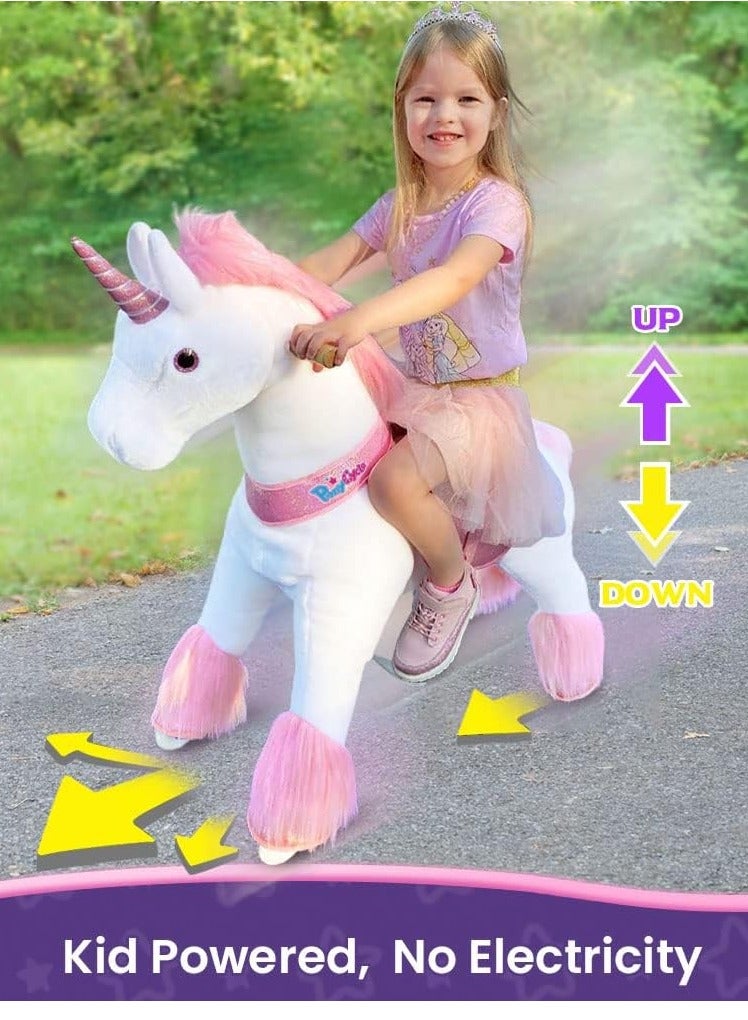 PonyCycle Official Licensed Kids Riding Horse Toy With Brake No Battery No Electricity Indoor and Outdoor best Gift for Kids 4 to 8 years - Medium Unicorn - Image 4