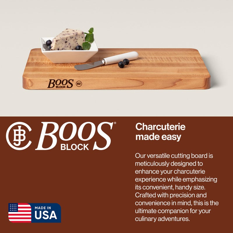 John Boos Chop-N-Slice Series Rectangular Wooden Maple Cutting Board 16â€x10â€ â€“ 1â€ Thick, 4.5-lb Reversible Butcher Block with Eased Corners, Edge-Grain â€“ Made in the USA - Image 4