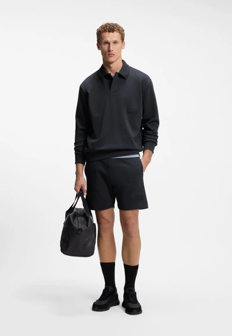 BOSS Dark Blue Relaxed-fit shorts in cotton French Terry for Men | Best Price UAE