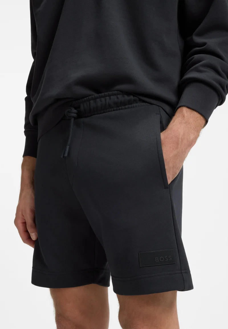 BOSS Dark Blue Relaxed-fit shorts in cotton French Terry for Men | Best Price UAE
