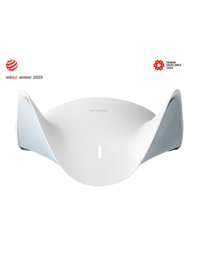 D-Link EAGLE PRO AI BE9500 WiFi 7 Mesh Router System, Tri-Band, Covers up to 600 M., AI-Optimised Signal, Eliminates Dead Zones, 10G Ports, Parental Controls, Works with Alexa White