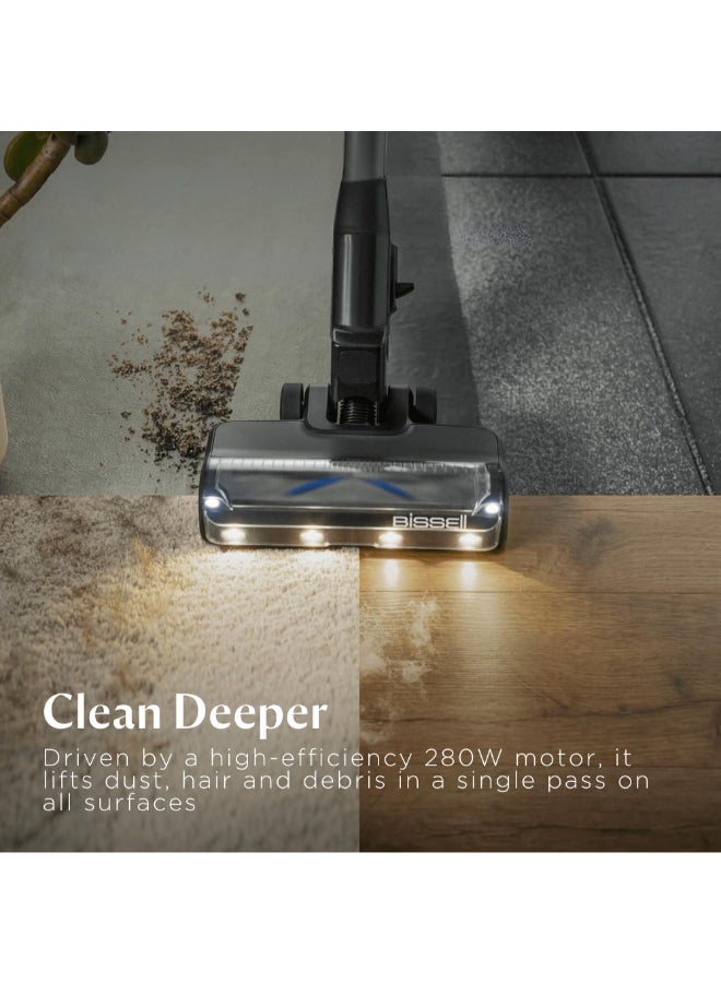 Bissell PowerClean FurGuard 4241K – 280W Self-Standing Cordless Vacuum with Self-Cleaning Brush Roll and Upholstery Tool with LED Headlights, 2 Removable Batteries (Up to 100min), Wall Mount | 2-Year Warranty 0.4 L 280 W 4241K blue - Image 5