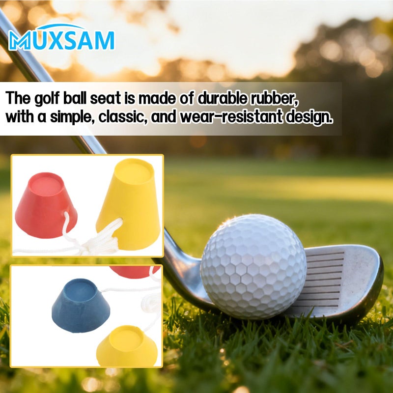 MUXSAM Winter Golf Tees, Durable Rubber Golf Tees with 4 Different Heights 38mm 22mm 18mm 12mm for Frosty Days Hard Ground Home Driving Range Mat Training Practice Kits - Image 4