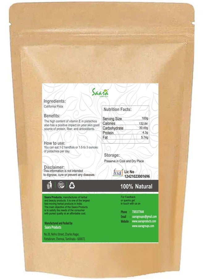 Saara HERBALFRESH Unsalted Pistachio Kernels, 500g, Super Crunchy & Delicious, No Gluten, No GMO, (Without Shell)500g - Image 2
