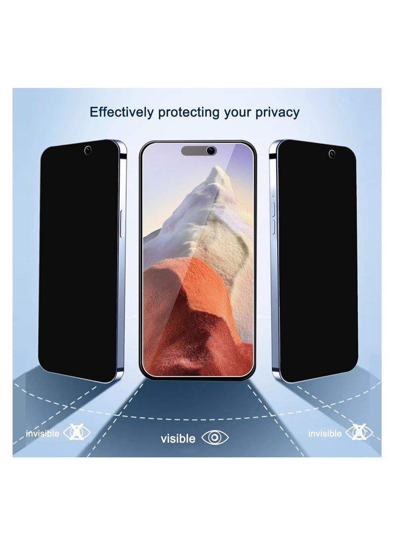 TIGER iPhone Tempered Glass 3 Pack Privacy Screen Protector Set For iPhone 14 6.1 Inch Anti-Spy Tempered-Glass, Scratch Resistant iPhone Glass Full-Coverage Glass (Privacy, iPhone 14) - Image 4
