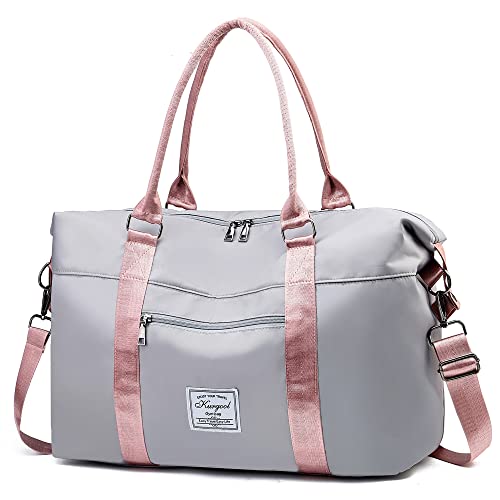 KURGOOL Gym Bag with Wet Pocket, Foldable Travel Duffle Bag Carry On Weekender Bags for Women, Waterproof Overnight Bag for Travel, Gym, Yoga - Image 1