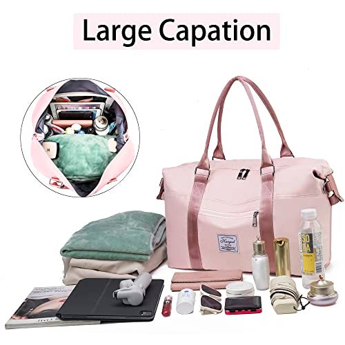 KURGOOL Gym Bag with Wet Pocket, Foldable Travel Duffle Bag Carry On Weekender Bags for Women, Waterproof Overnight Bag for Travel, Gym, Yoga - Image 5