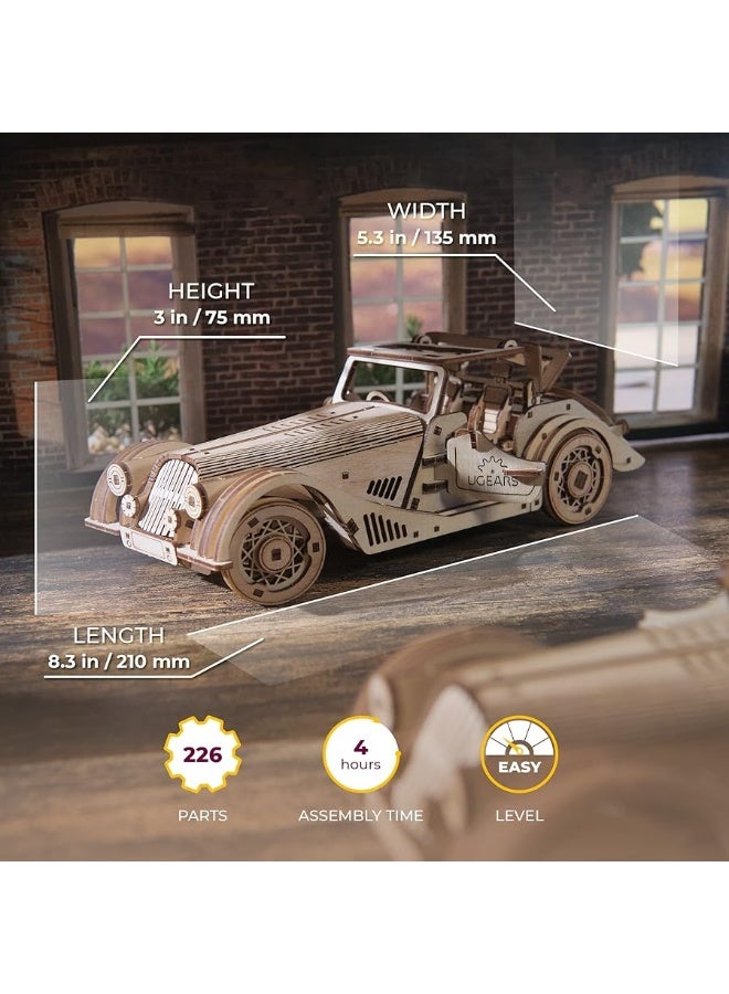UGEARS Sports Car Rapid Mouse - 3D Car Model Puzzle with Powerful Dual Engine System - 3D Wooden Puzzles for Adults - Challenging Roadster Model Car Kits to Build - DIY 3D Puzzle Model Kits - Image 1