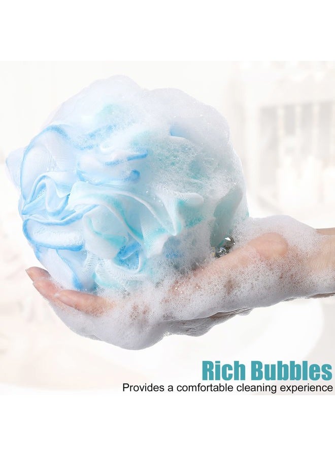 Shellwei 32 Pcs Bath Sponge Shower Loofahs Bulk 60 g Charcoal Body Shower Large Mesh Puff Soft Scrubber for Men and Women Exfoliating Pouf Balls with Bathing Accessories - Image 4