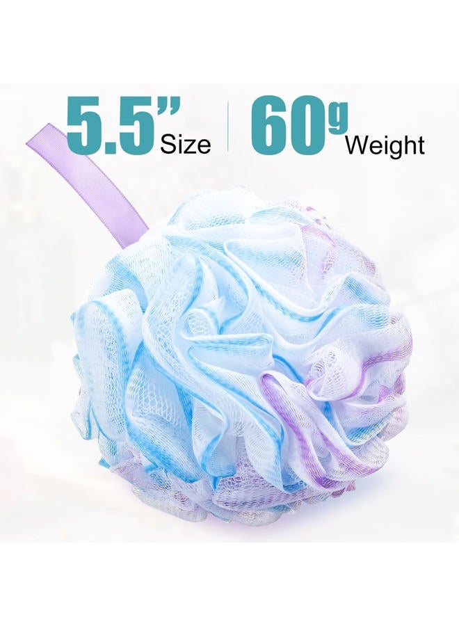 Shellwei 32 Pcs Bath Sponge Shower Loofahs Bulk 60 g Charcoal Body Shower Large Mesh Puff Soft Scrubber for Men and Women Exfoliating Pouf Balls with Bathing Accessories - Image 2