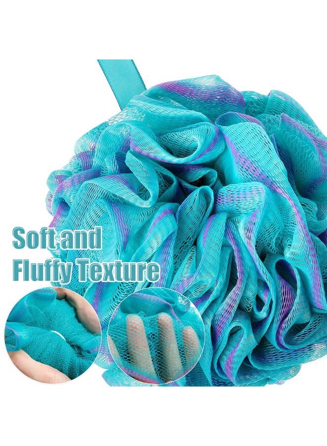 Shellwei 32 Pcs Bath Sponge Shower Loofahs Bulk 60 g Charcoal Body Shower Large Mesh Puff Soft Scrubber for Men and Women Exfoliating Pouf Balls with Bathing Accessories - Image 3