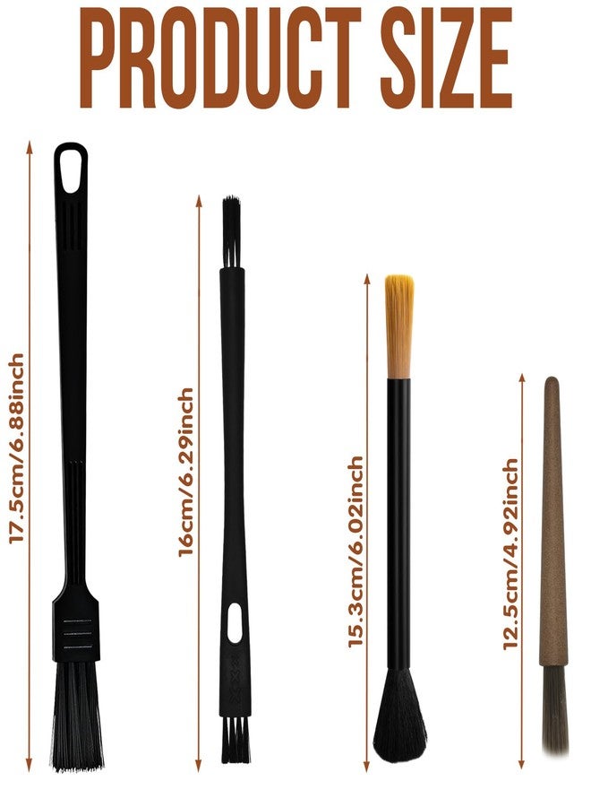 CYUXING 4Pcs Coffee Grinder Cleaning Brush Set with Natural Bristles & Wood Handle Daily Necessities for Espresso Machine, Coffee Grinder, and Portafilter Cleaning Tool - Image 2